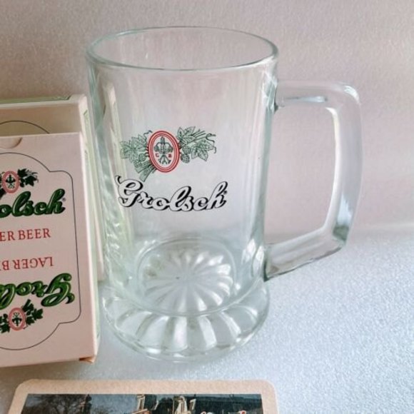 Vtg Grolsch Lager Beer Branded Product Coaster, Playing Cards 8 Oz Stein - Picture 3 of 12